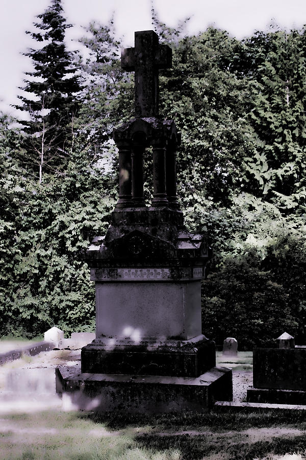 Cemetery Series Large Headstone Photograph by Cathy Anderson