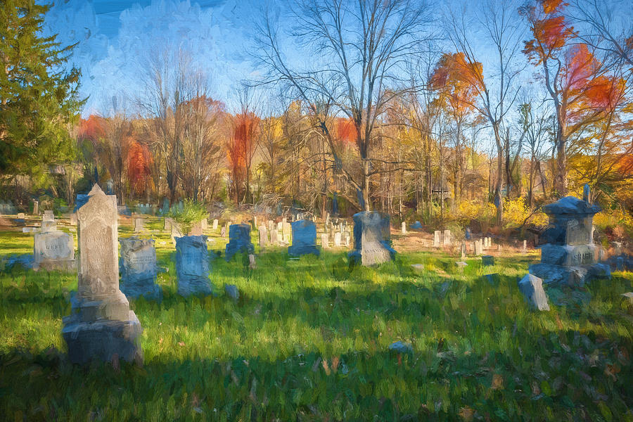 Cemetery Sussex County New Jersey Painted Photograph by Rich Franco