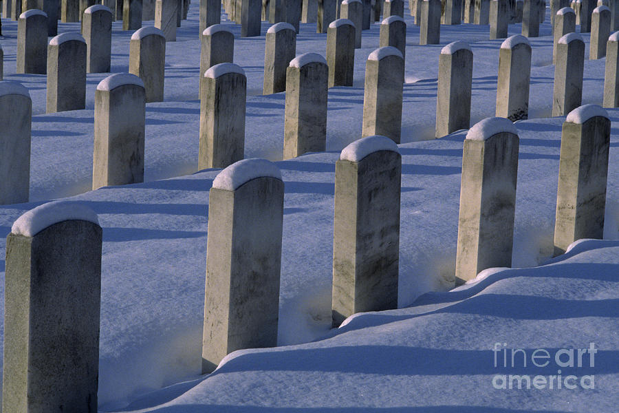Cemetery with Snow Photograph by Jim Corwin