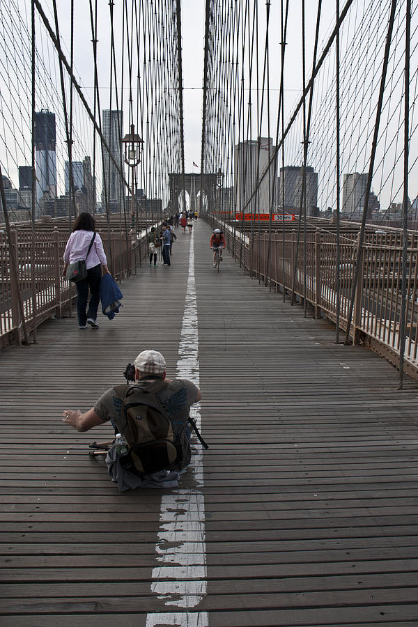 Center Line Brooklyn Bridge Photograph by Deidre Elzer-Lento