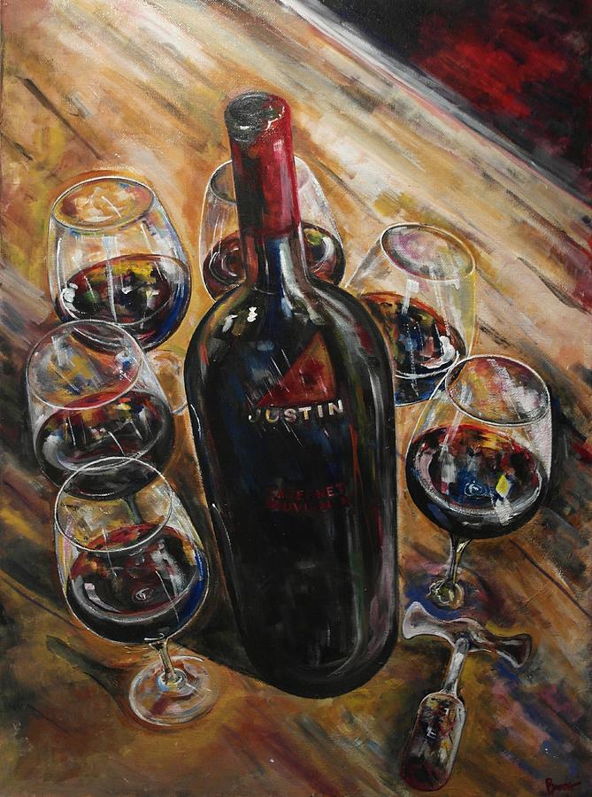 Wine Painting - Center of Attention by John Barth