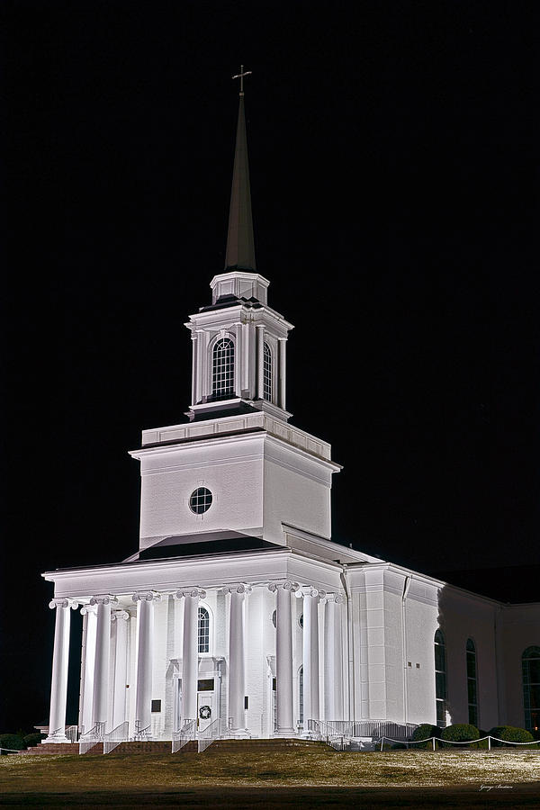 Centerpiece - Church at Night Photograph by George Bostian