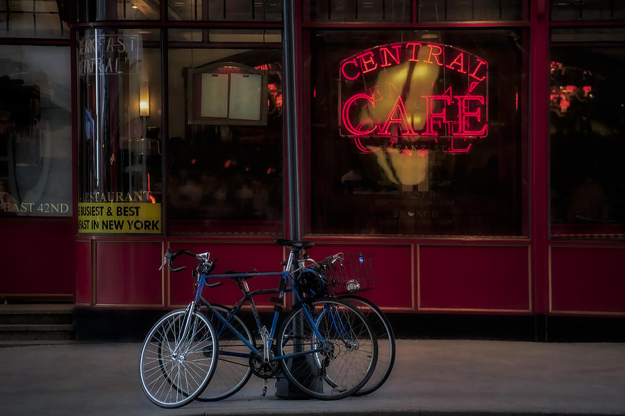 New York City Photograph - Central Cafe Bicycles by Susan Candelario