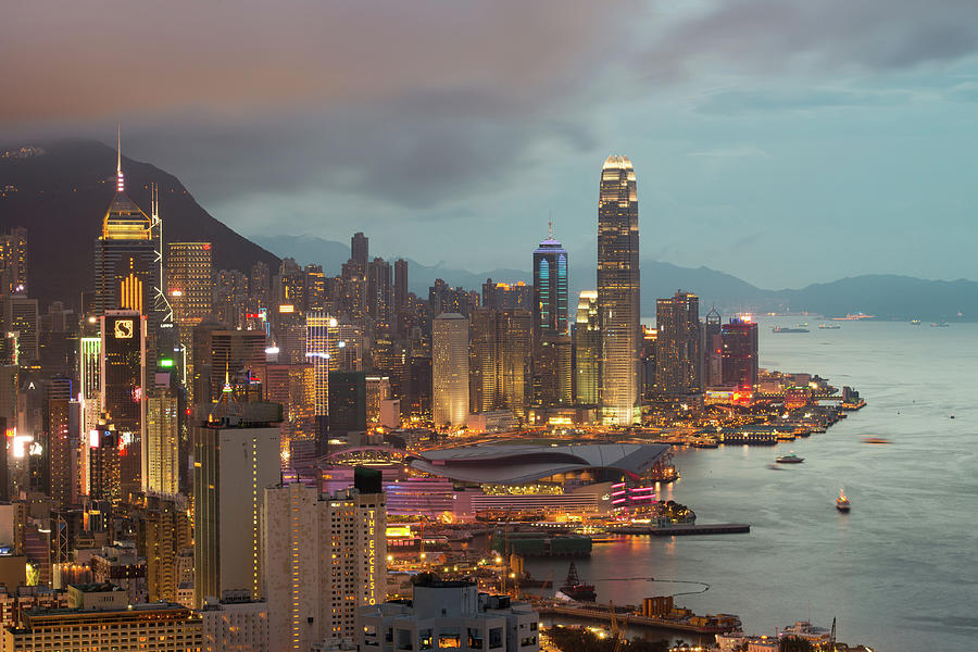 Central Hong Kong Island Skyline In Photograph by Andreaskoeberl.com