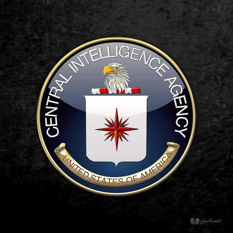 Central Intelligence Agency - C I A Emblem on Black Velvet Digital Art by S...