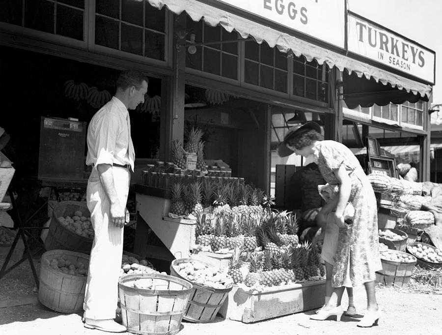 Central Market, 1936 Photograph by Granger