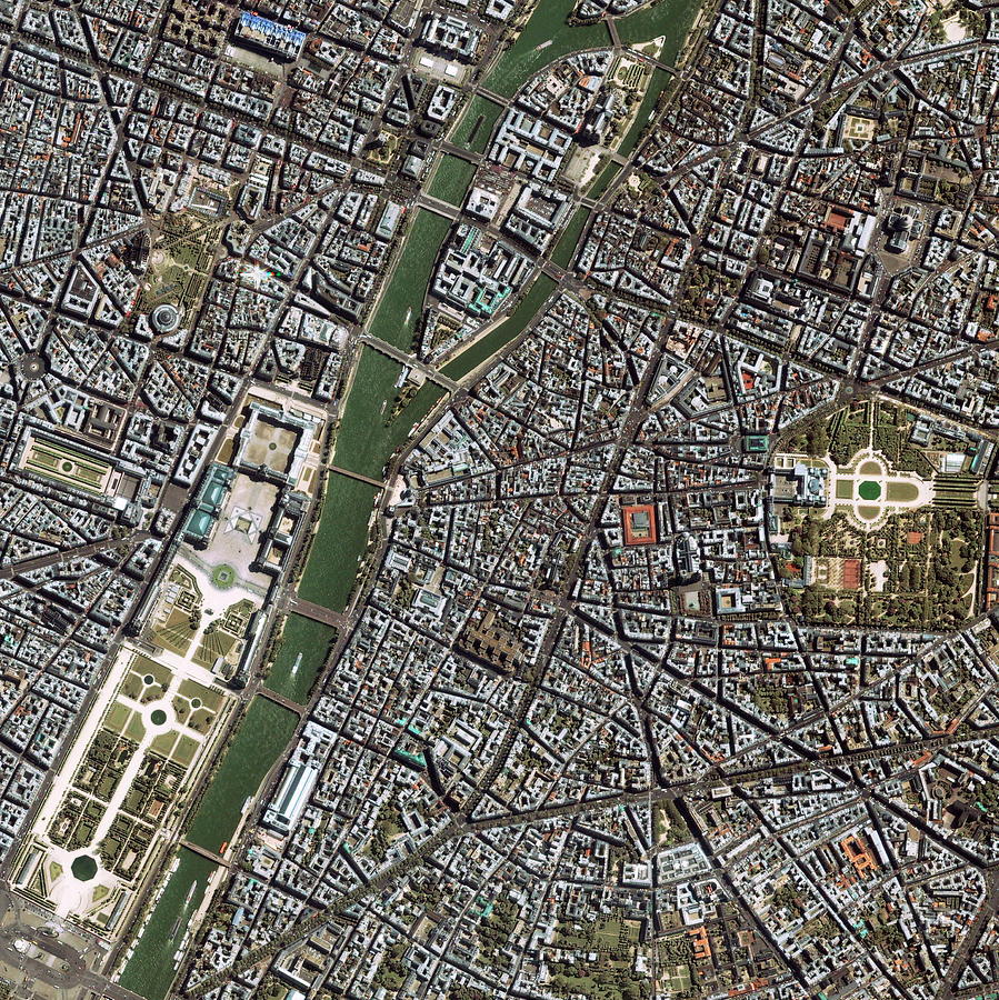 Central Paris Photograph by Geoeye/science Photo Library