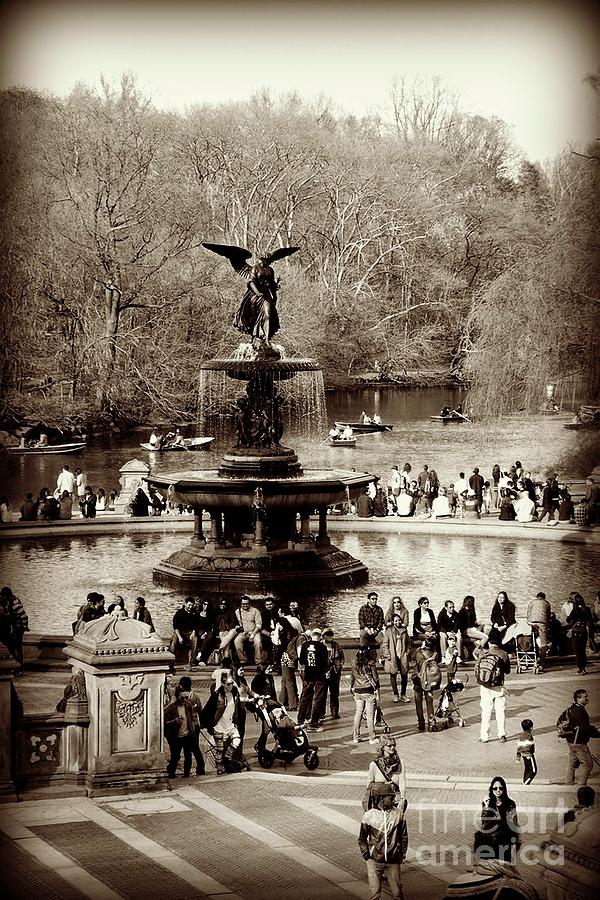 Central Park - Bethesda Fountain - Antique Appeal Photograph by Miriam Danar