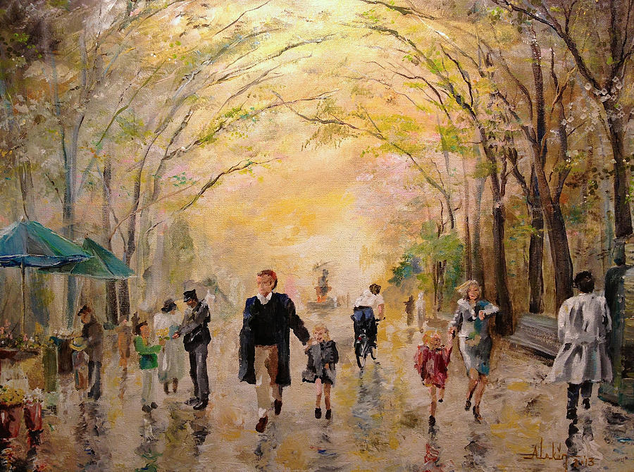 Central Park Painting - Central Park Early Spring by Alan Lakin