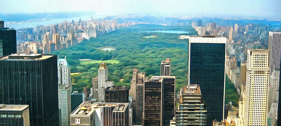 Central park from the top of the Rockerfeller building New York City Photograph by Mick Flynn