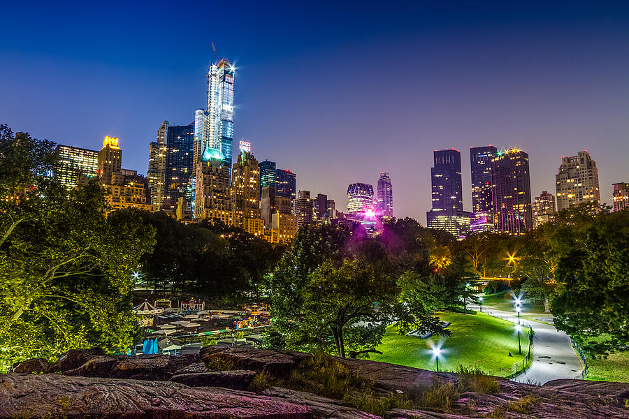 New York City Photograph - Central Park Late at Night by Val Black Russian Tourchin