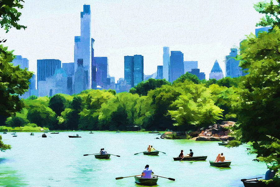 Green Photograph - Central Park Rowboats by Boss Photographic