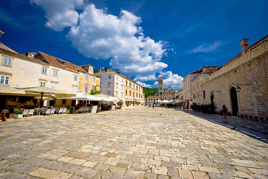 Central Pjaca square of Hvar town Photograph by Brch Photography