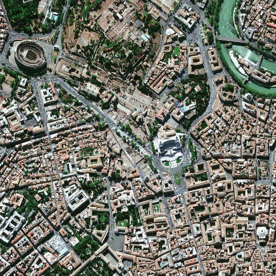 Central Rome Photograph by Geoeye/science Photo Library