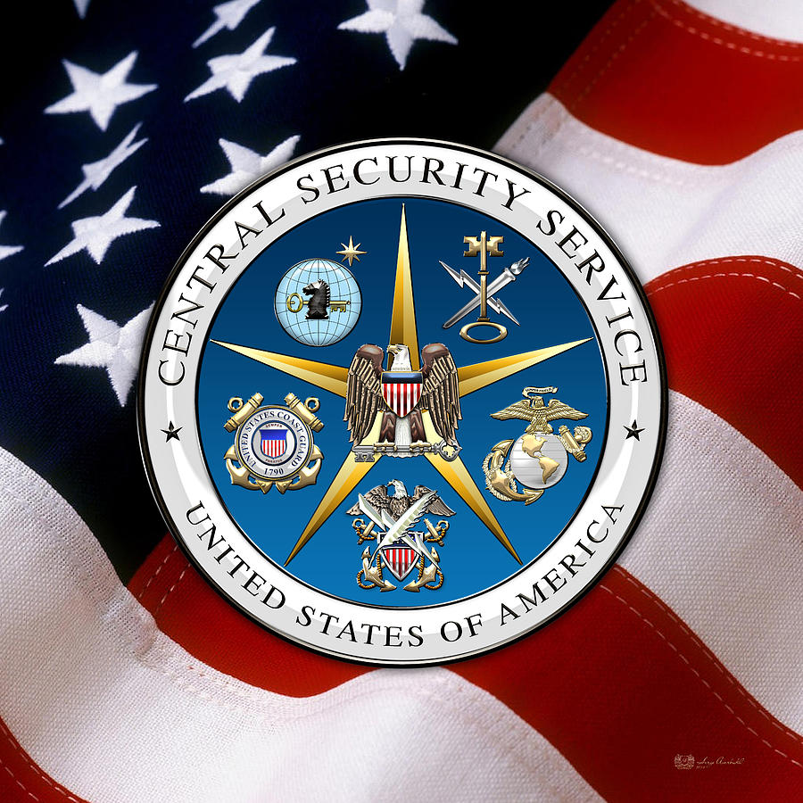 Central Security Service - C S S Emblem over American Flag Digital Art ...