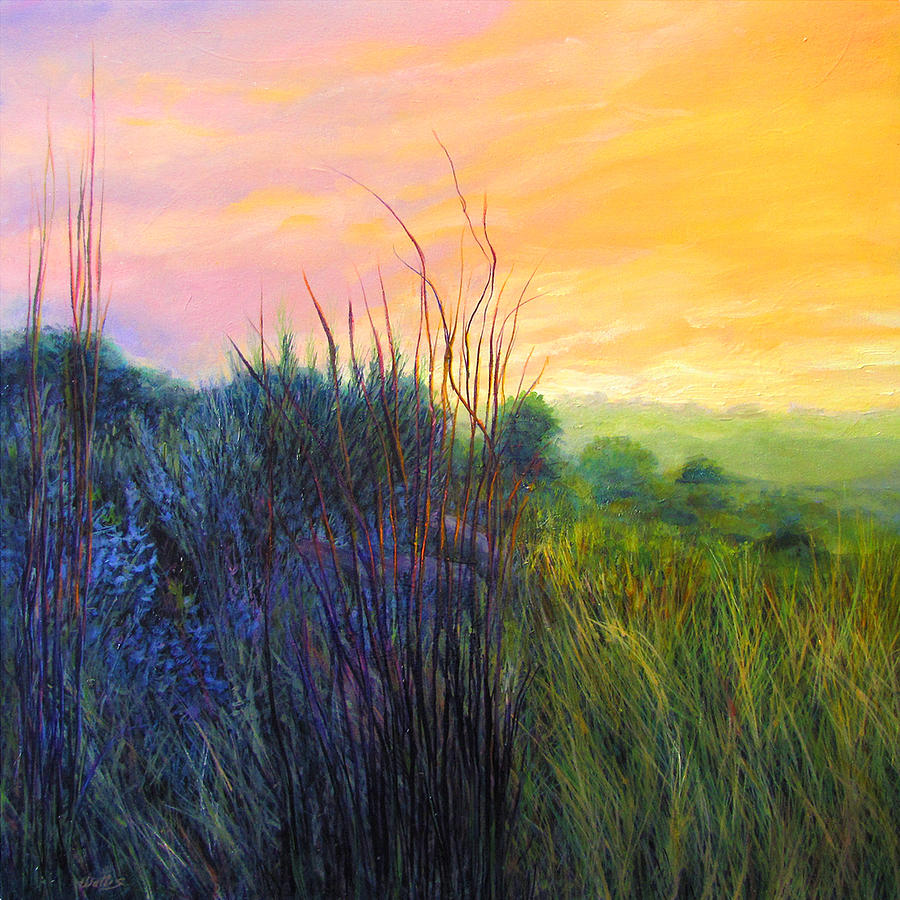 Central Texas Grassland Sunrise Painting by Charles Wallis