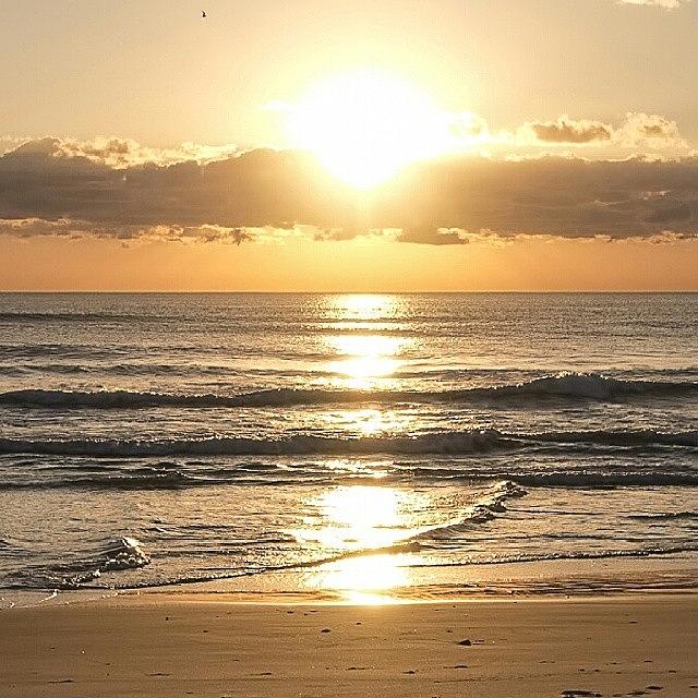Panorama Photograph - Centre Of 3 Image Beach Sunrise Pano by David Bostock Photography