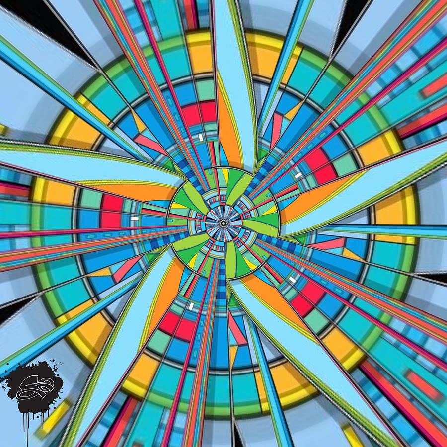 Abstract Digital Art - Centrifuge of Light by Lisa Schwaberow