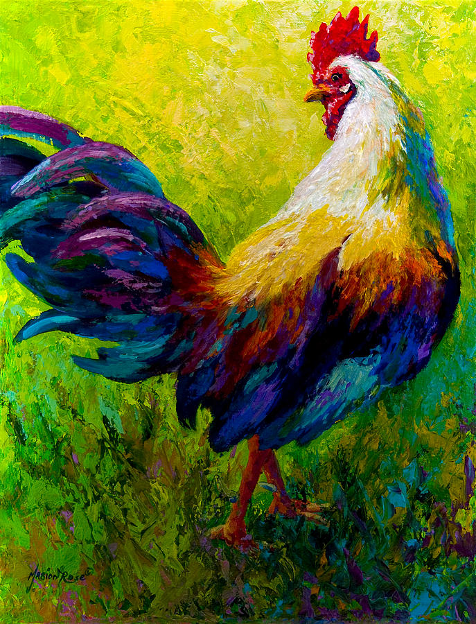 Rooster Painting - CEO Of The Ranch by Marion Rose