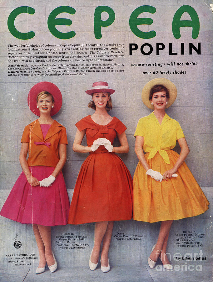 1960s Drawing - Cepea Poplin 1959 1950s Uk Womens by The Advertising Archives