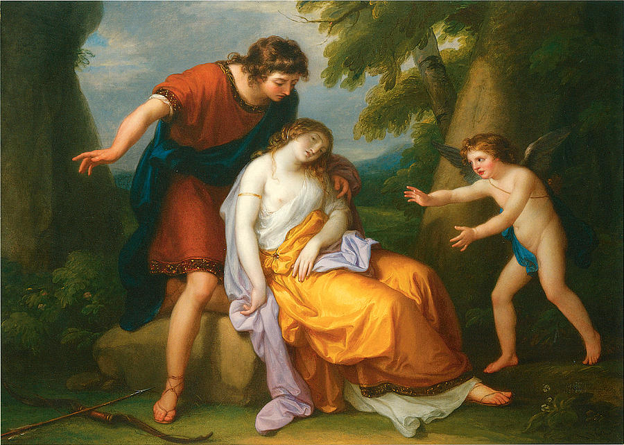 Cephalus And Procris And Cupid Painting by Angelica Kauffman