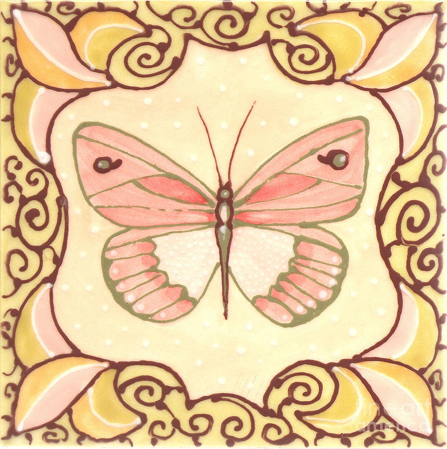 Ceramic Butterfly 2 Painting by Anna Skaradzinska