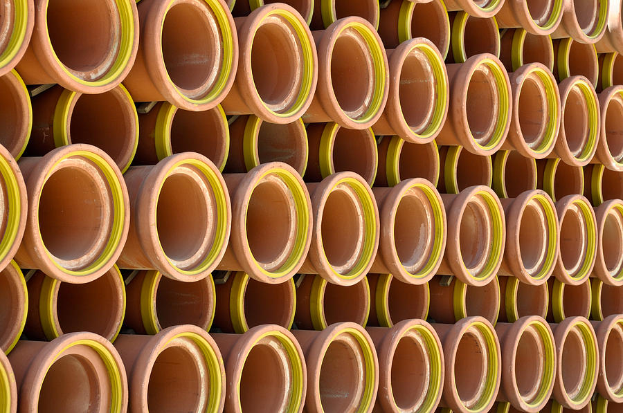 Ceramic Sewer Pipes Photograph By Brandon Bourdages