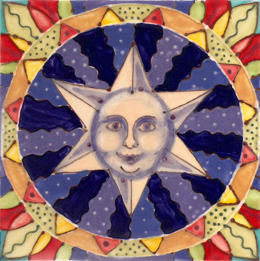 Pattern Painting - Ceramic Star by Anna Skaradzinska