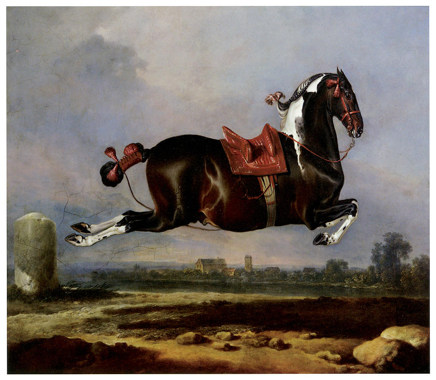 Horse Jumping Painting - Cerbero by Johann Georg von Hamilton Horse Jumping Painting - Cerbero by Johann Georg von Hamilton