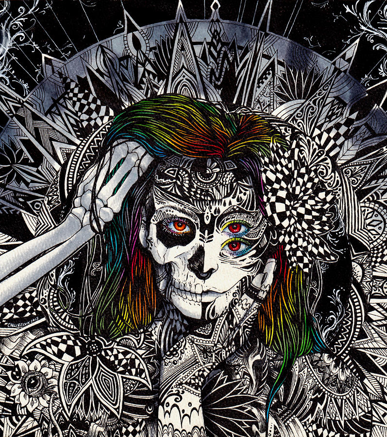 Girl Drawing - Cerebral Dysfunction ii by Callie Fink Girl Drawing - Cerebral Dysfunction ii by Callie Fink