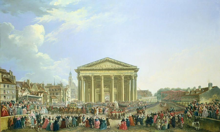 Ceremony Of Laying The First Stone Of The New Church Of St. Genevieve In 1763, 1764 Oil On Canvas Photograph by Pierre-Antoine Demachy
