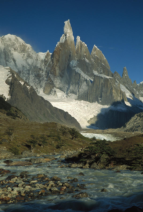 Nature Photograph - Cerro Torre From Agostini Patagonian by Colin Monteath