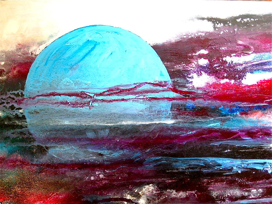 Cerulean Moon Painting by Janice Nabors Raiteri