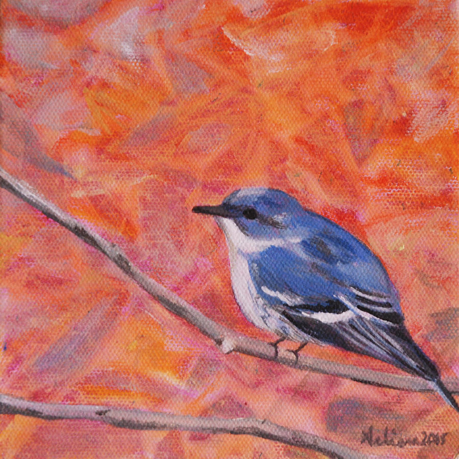 Cerulean Warbler - Birds in the Wild Painting by Arlissa Vaughn