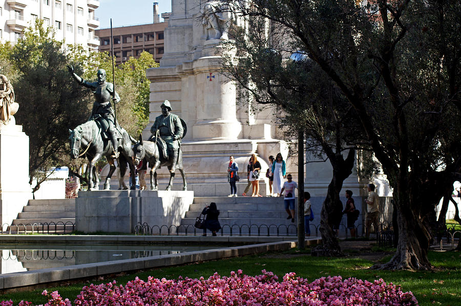 Cervantes Monument in Madrid Photograph by Steve Breslow