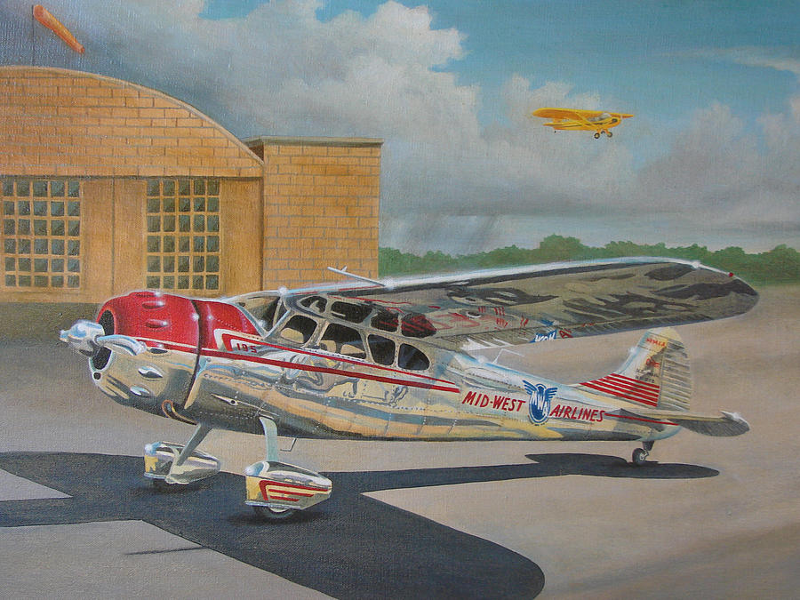 Cessna 195 Painting by Stuart Swartz