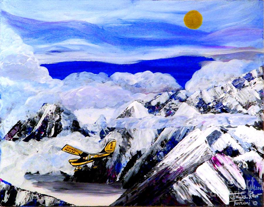 Cessna Rescue Flight Painting by Jayne Kerr 