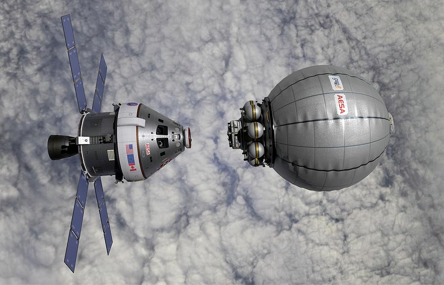 Cev Docking With Inflatable Space Habitat Photograph by Nasa/walter Myers/science Photo Library