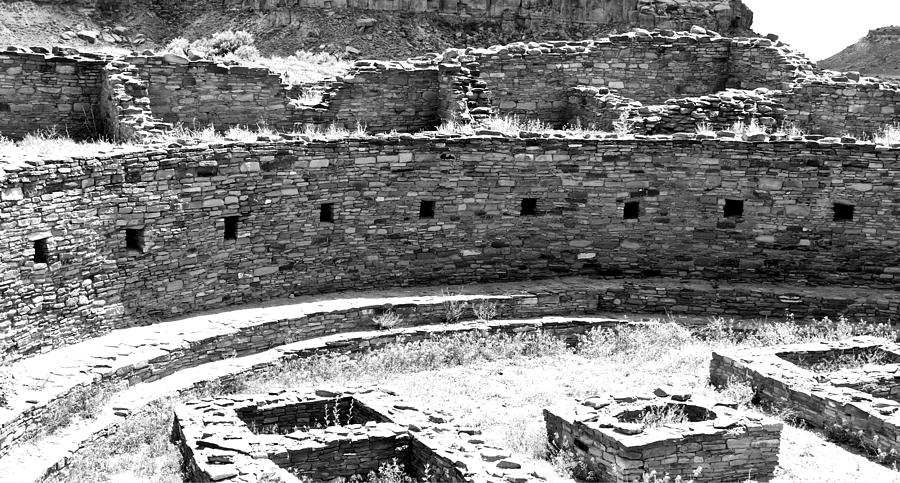 Chaco Ruins 2 bw Photograph by Elizabeth Sullivan