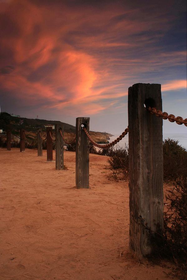 Chain Fence Sunset Photograph by Scott Cunningham