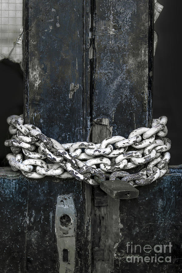 Vintage Photograph - Chained Door by Svetlana Sewell