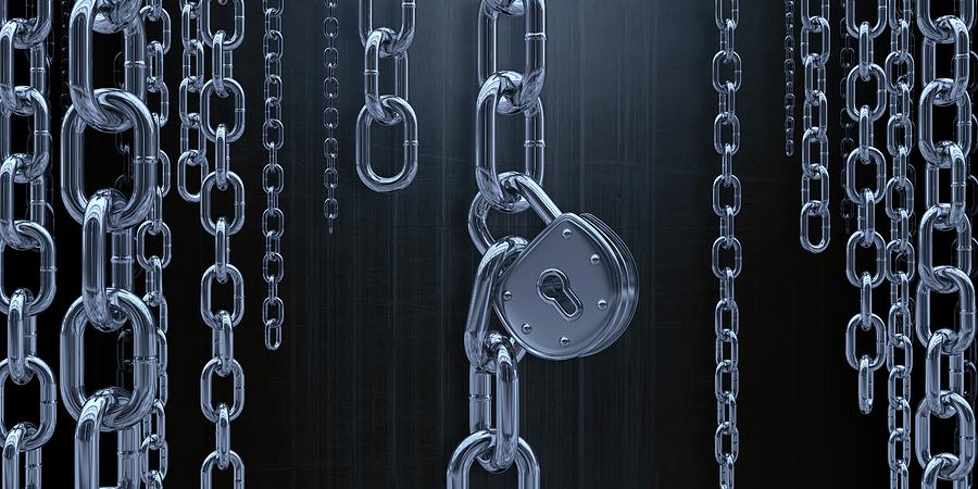 Chains And Padlocks Photograph by Ktsdesign/science Photo Library