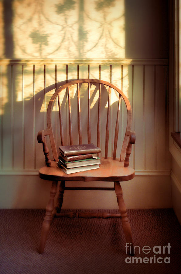 Chair and Lace Shadows Photograph by Jill Battaglia