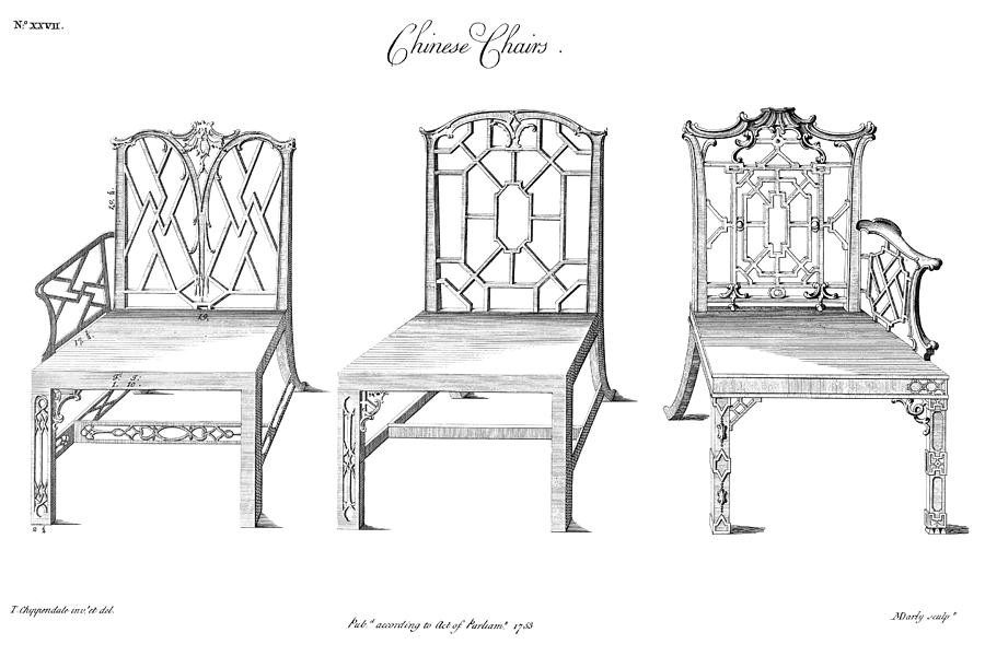 Chair Designs, 1753 Photograph by Granger