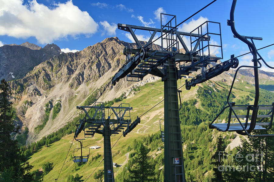 chair lift in Italian Alps Photograph by Antonio Scarpi