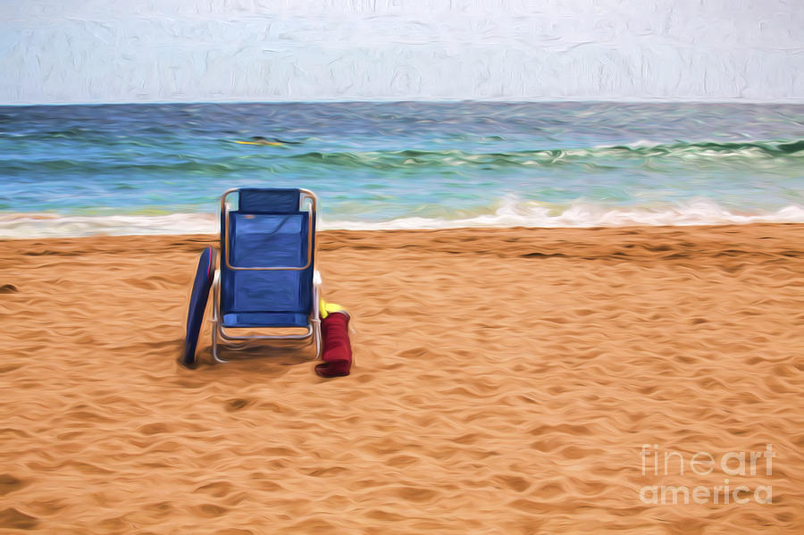 Australia Photograph - Chair on empty beach by Sheila Smart Fine Art Photography