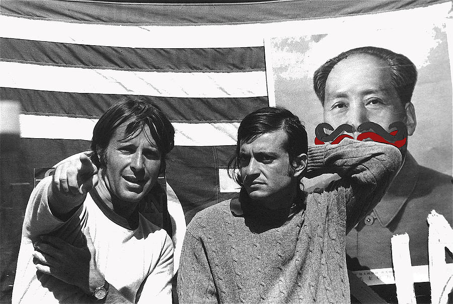 Chairman Mao Mocked American Flag Market Street San Francisco California 1972  Photograph by David Lee Guss
