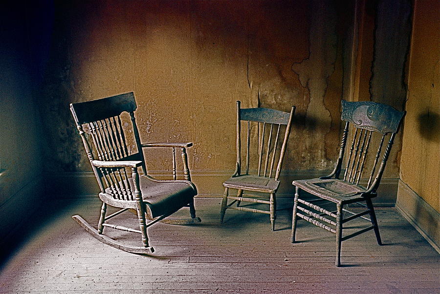 Chairs Antlers Hotel ghost town Victor    Colorado 1971-2013 Photograph by David Lee Guss