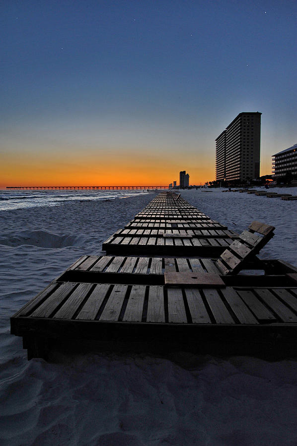 Chairs At Sunset Photograph by Ron Weathers