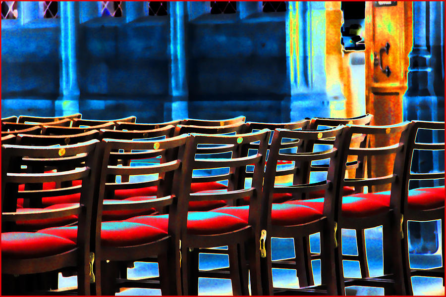Chairs Photograph - Chairs in Church by Oscar Alvarez Jr